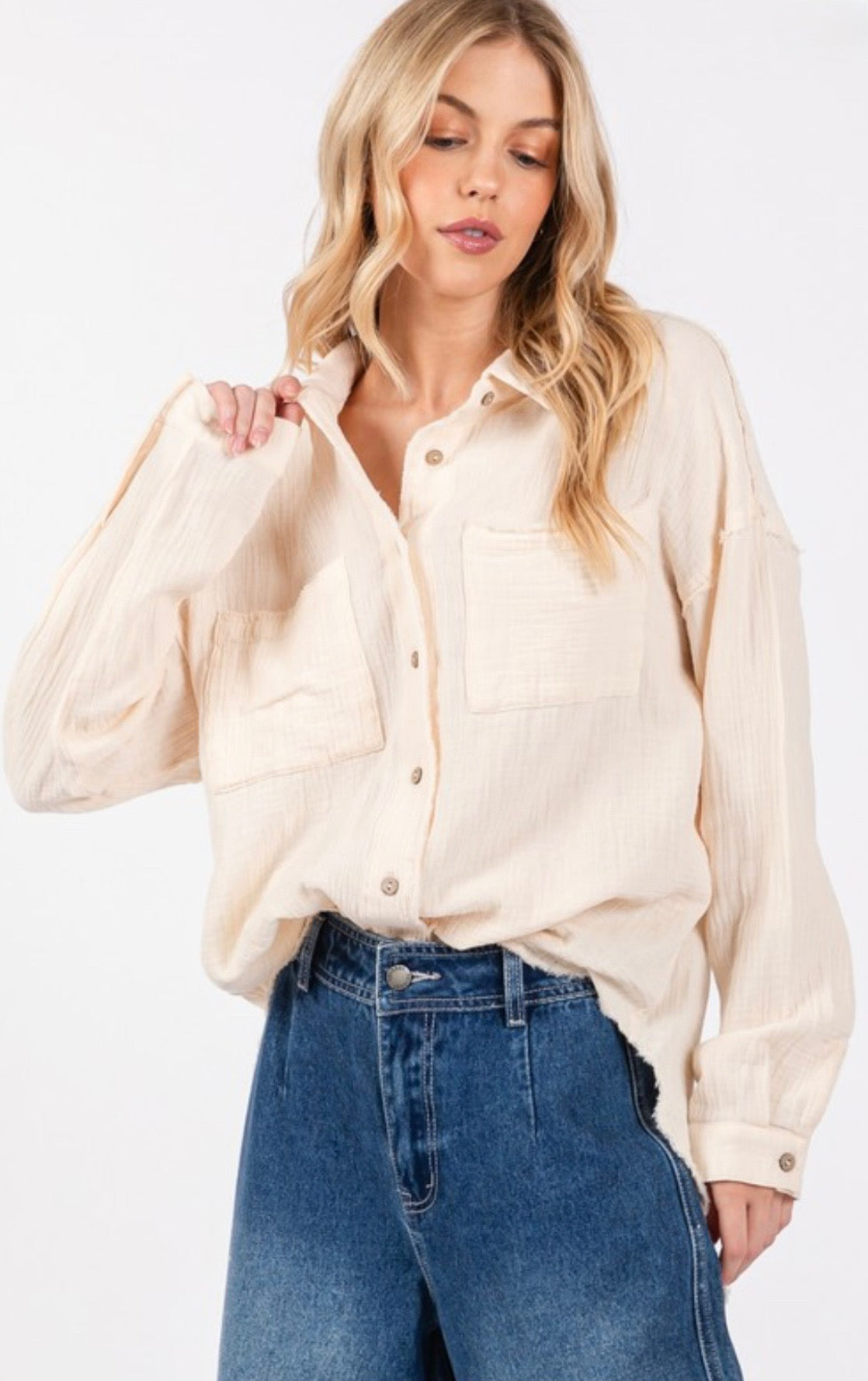 Sandstone Button up  40% off with code  Summer2025