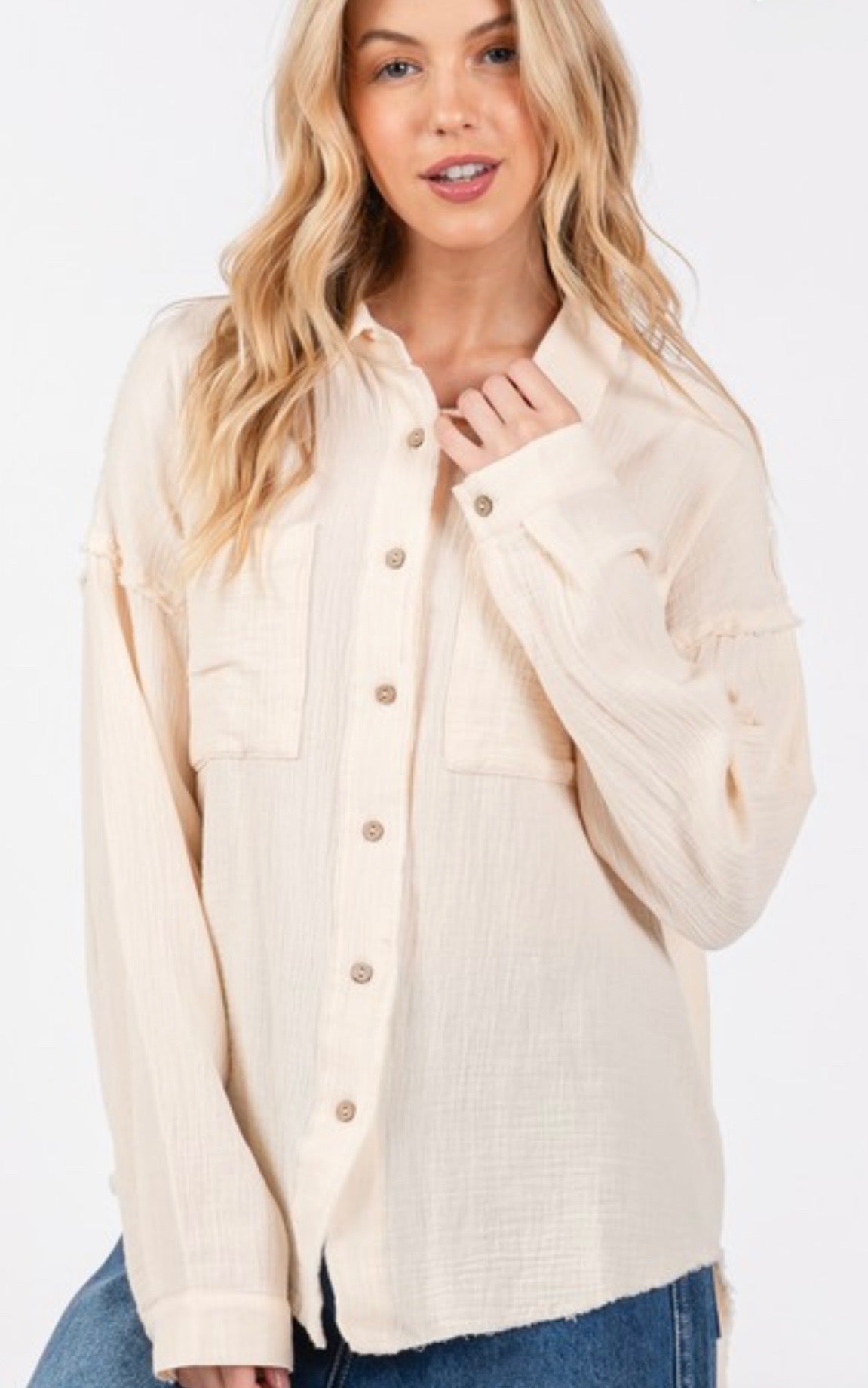 Sandstone Button up  40% off with code  Summer2025