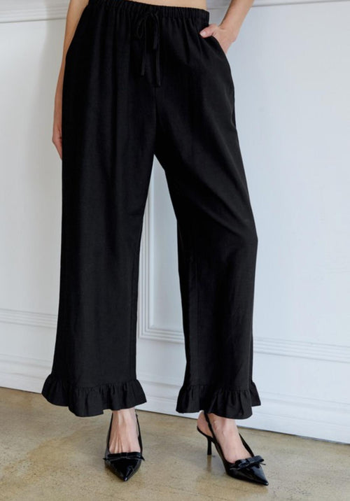 Black Ruffle Pants