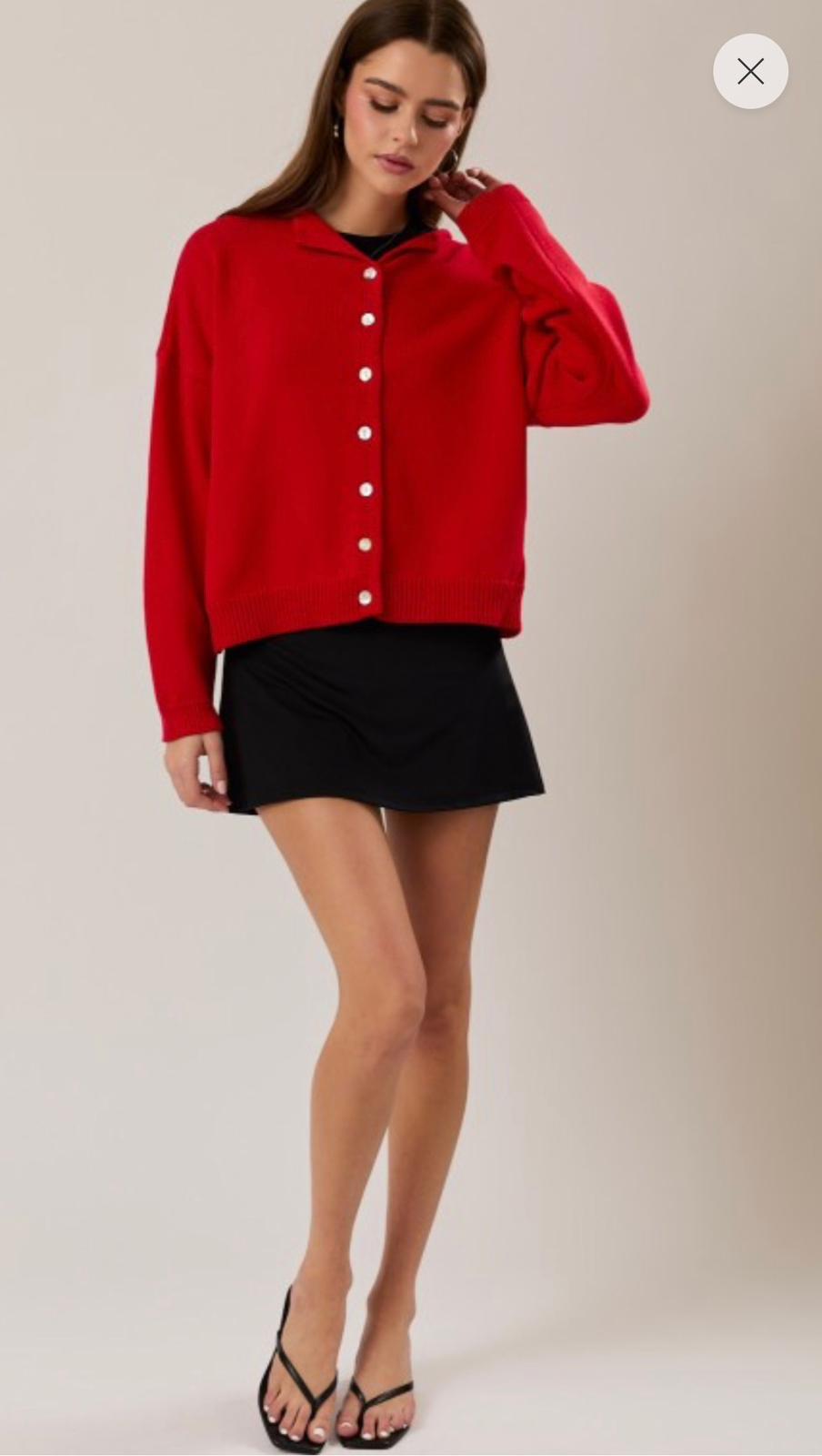 Cherry Cotton Knit Cardigan