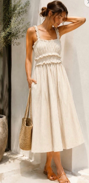 Savannah Stripe Midi Dress