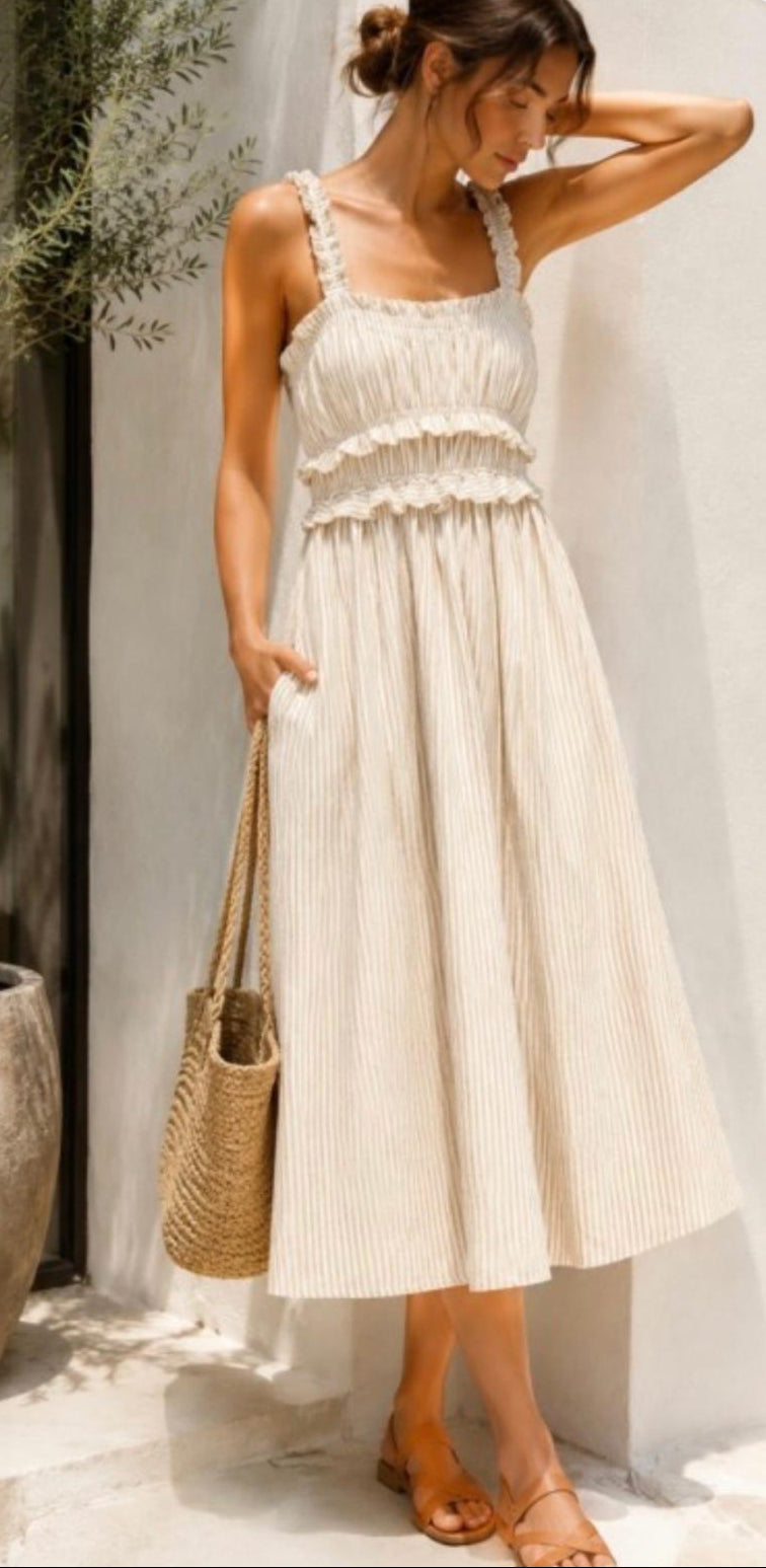 Savannah Stripe Midi Dress