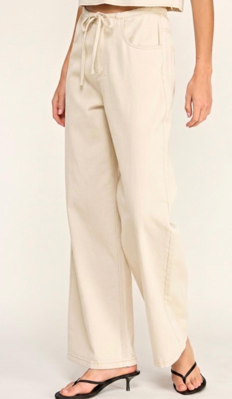 Ivory Cotton Pants