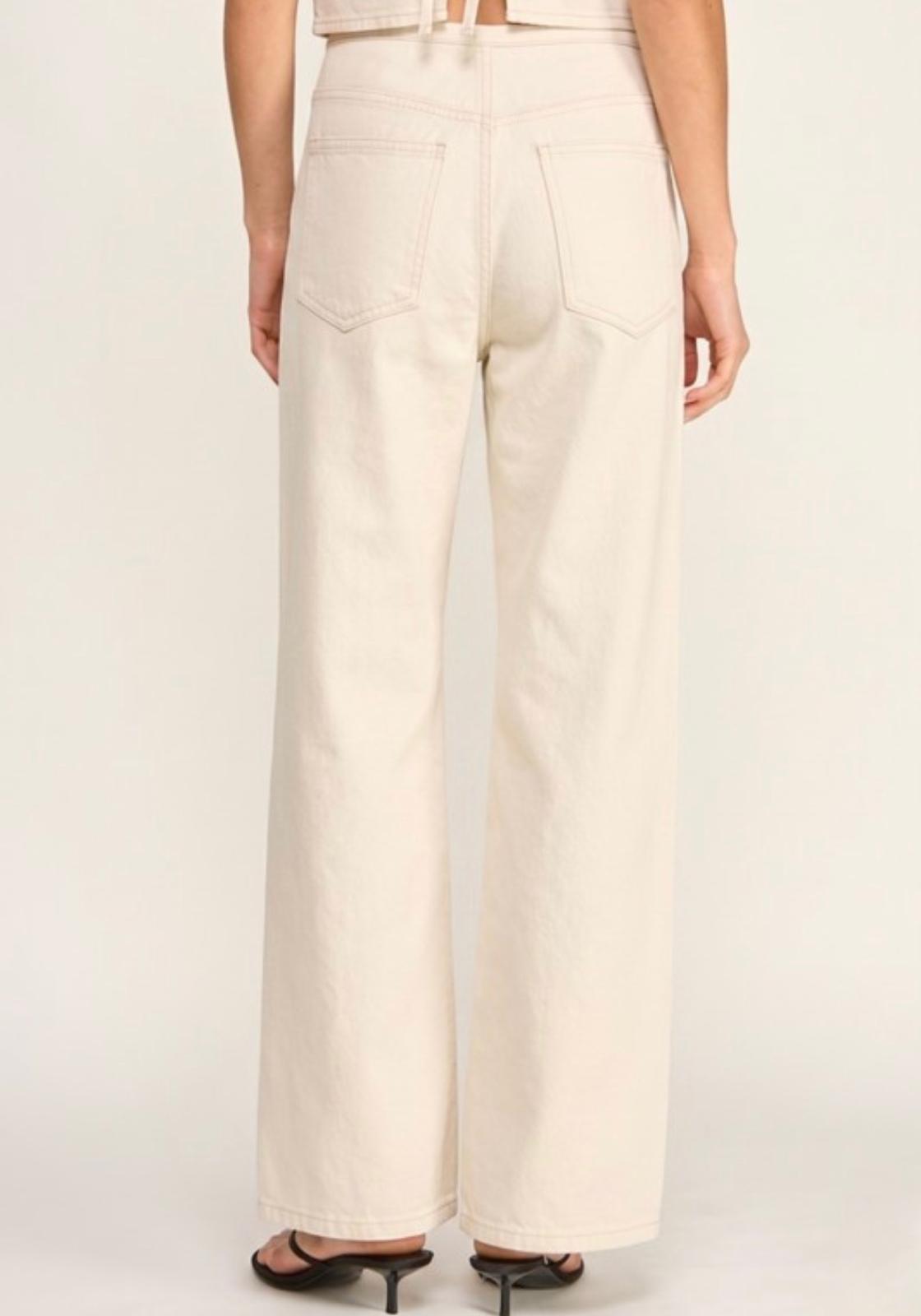 Ivory Cotton Pants